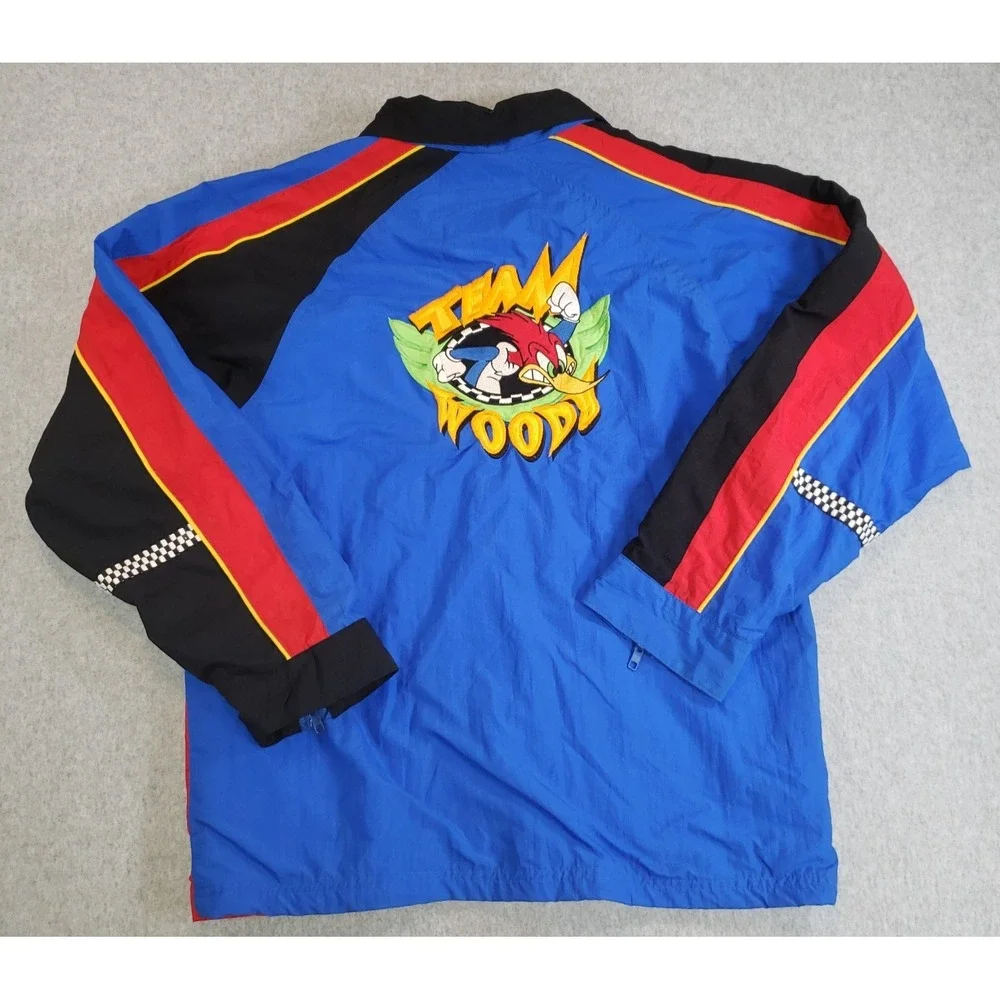 Vintage Nascar Woody Woodpecker Jacket Youth Sz L 16-18 Colorblock Chase Authent